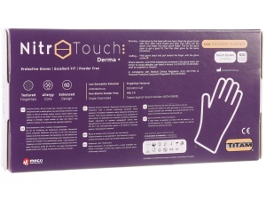 Manuși nepudrate Nitril Examinare Nitro Touch Derma Plus Albastre (100buc/cutie) marime L - Img 2