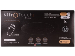 Manusi nepudrate Nitro Touch Derma Negre (100buc/cutie) marime L - Img 1