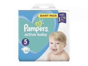 Pampers active baby-dry numarul 5 64 bucati - Img 1