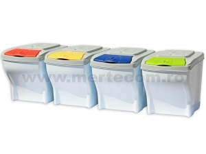 Set cosuri gunoi selectiv modular 20 litri x 4buc H-32 cm - Img 2