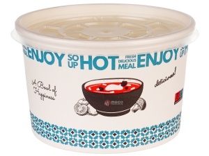 Bol supa carton 16oz cu capac 25 bucati