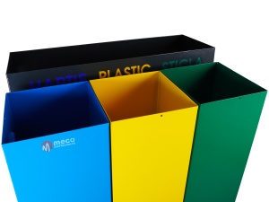 Cos colectare selectiva metal Meco 3x37 litri cu capac batant - Img 4