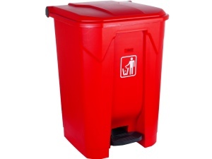 Cos gunoi colectare selectiva cu pedala Meco 45 litri Rosu