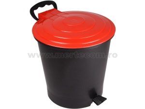 Cos gunoi colectare selectiva Ergo 10L cu pedala H-30 cm (Rosu) - Img 1