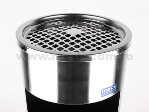 Cos gunoi cu scrumiera inox satinat 25cm H-61cm - Img 2