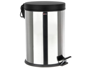 Cos gunoi inox lucios capac negru Meco 30 litri Q32 H-46cm