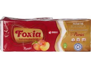 Hartie igienica Foxia 10role 3straturi piersica