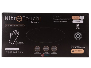 Manusi nepudrate Nitro Touch Derma Negre (100buc/cutie) marime M - Img 1