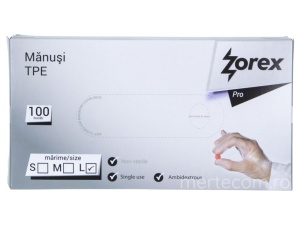 Manusi unica folosinta TPE Zorex Albastre 100buc L