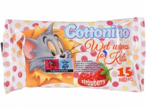 Servetele umede Cottonino Tom & Jerry Capsuni 15 buc - Img 1