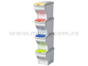 Set cosuri gunoi selectiv modular 20 litri x 4buc H-32 cm - Img 3