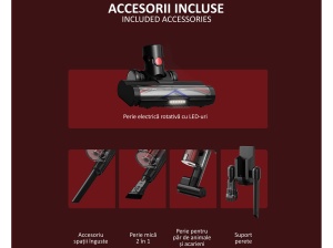 Aspirator vertical fara fir 2 in 1 Samus Hurricane Max Pro 600 W, autonomie 60 min, Baterie 4000 mAh - Img 3