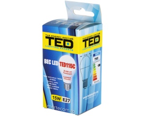 Bec led E27 lumina calda 2700k 15W 36.000 ore 150W - Img 2