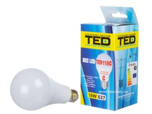 Bec led E27 lumina calda 2700k 18W echivalent 180W 36.000 ore - Img 2