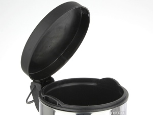 Cos gunoi inox lucios capac negru Meco 5litri Q20 H-28cm - Img 2