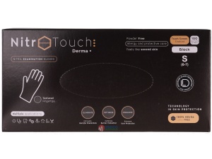 Manusi nepudrate Nitro Touch Derma Negre (100buc/cutie) marime S - Img 1