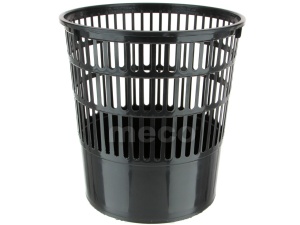 Cos birou perforat negru 16 litri