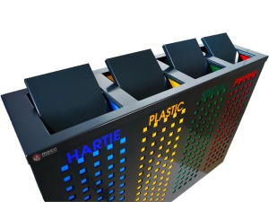 Cos colectare selectiva metal Meco 4x37 litri cu capac batant - Img 3