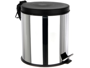 Cos gunoi inox lucios capac negru Meco 20 litri Q31 H-36cm
