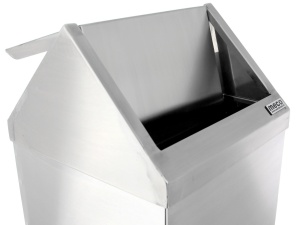 Cos gunoi patrat inox satinat push-bin Meco 45litri 29cm H 63cm - Img 2