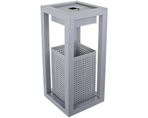 Cos gunoi scrumiera patrata gri Meco Lux 31x70cm