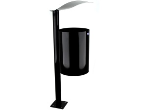 Cos gunoi stradal negru Meco 28litri 35x100cm