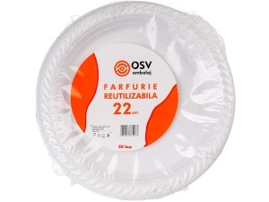 Farfurie reutilizabila 22cm 50 bucati/set