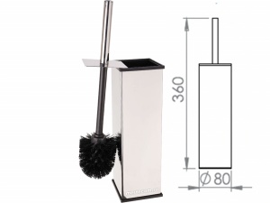 Perie wc patrata inox Elegant Meco 374 H-36cm - Img 2
