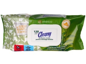 Servetele umede cu capac Cleany 120buc Ceai verde si Panthenol