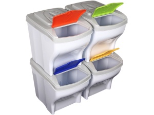 Set cosuri gunoi selectiv modular 20 litri x 4buc H-32 cm - Img 4