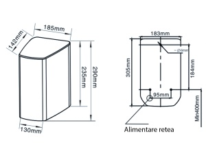 Uscător mâini inox satinat Meco 1200W HD120K - Img 4