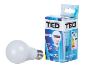 Bec led Ted107R E27 lumina rece 6400k 7W - Img 2
