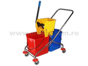 Carucior curatenie inox 2 compartimente 30 litri B043 - Img 2