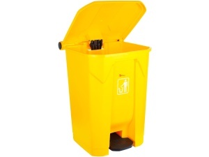 Cos gunoi colectare selectiva cu pedala Meco 45 litri Galben - Img 2