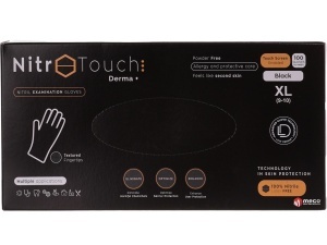 Manusi nepudrate Nitro Touch Derma Negre (100buc/cutie) marime XL