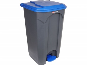 Cos colectare selectiva din plastic cu pedala 87 litri H-84cm (Albastru)