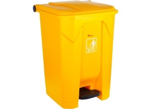 Cos gunoi colectare selectiva cu pedala Meco 45 litri Galben