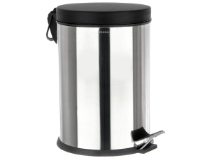 Cos gunoi inox lucios capac negru Meco 12 litri Q25 H-36cm