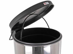 Cos gunoi inox lucios capac negru Meco 40 litri Q31 H-62cm - Img 2
