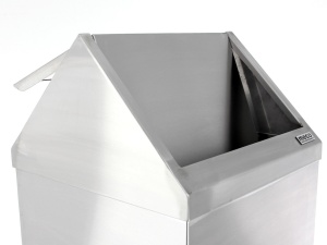 Cos gunoi patrat inox satinat push-bin Meco 80 litri 30x35cm H 90cm - Img 2