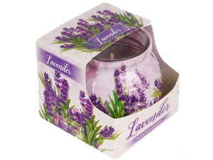 Lumanare parfumata in pahar cu aroma de lavanda
