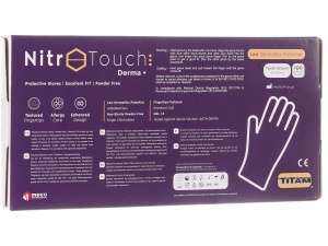 Manuși nepudrate Nitril Examinare Nitro Touch Derma Plus Albastre (100buc/cutie) marime S - Img 2