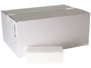 Prosop pliat in V alb DonPedro 23x21cm 2straturi 150bucati - Img 1