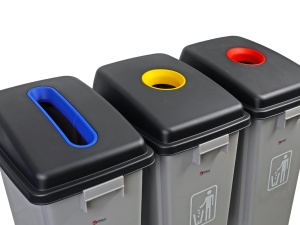 Set cosuri gunoi colectare selectiva cu capac 3x60L Meco B2-019 - Img 2