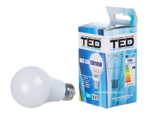 Bec led Ted105R E27 lumina rece 6400k 5W - Img 2