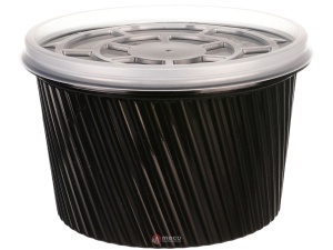 Bol supa negru cu capac 500cc 50 bucati
