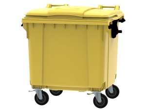 Container plastic galben colectare selectiva 1100 litri