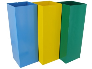 Cos colectare selectiva inox satin Meco 3x37 litri 25x75x70cm - Img 3