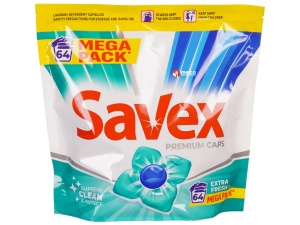 Detergent pentru masina de spalat Savex 64 capsule Extra Fresh