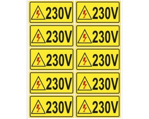 Eticheta Curent 230V 10x5cm